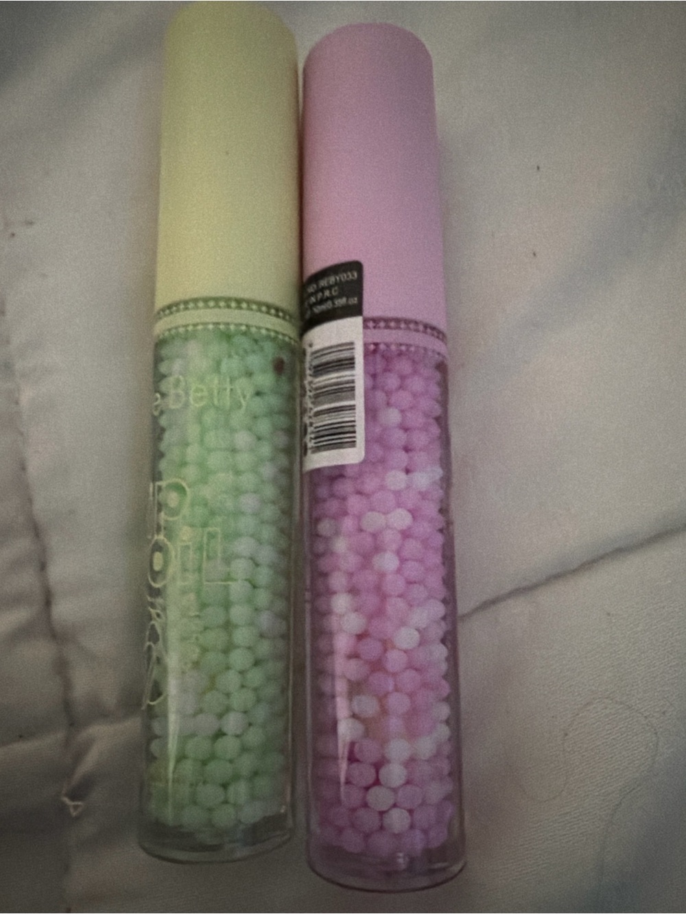 Rare Beauty Pastel Green & Pink Cake Topper Confetti Tubes